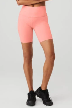 7" High-Waist Biker Short - Strawberry Lemonade