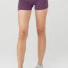 Goddess Ribbed High-Waist Hot Short - Dark Plum