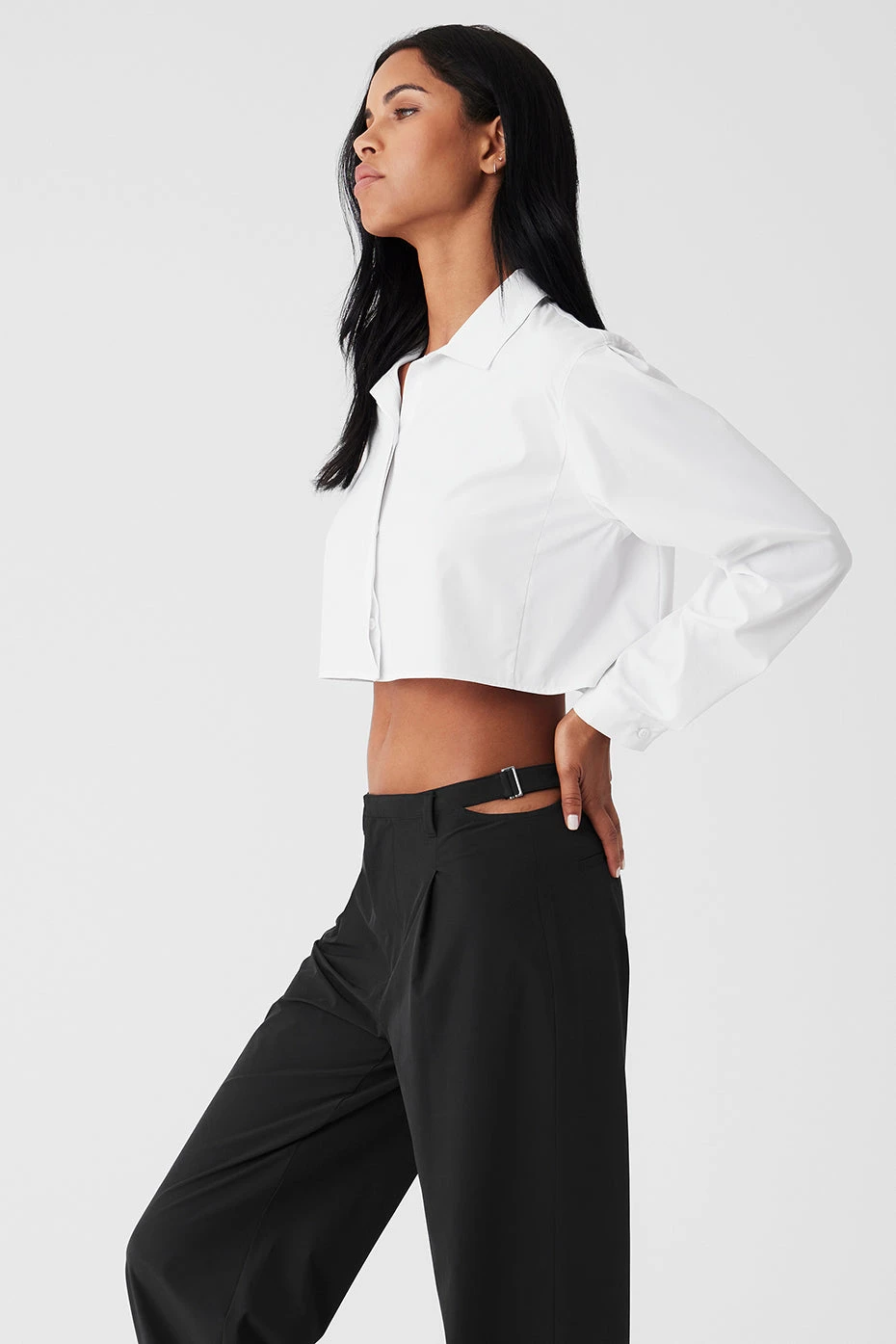 Cropped Take Me Out Button Up - White - Image 4