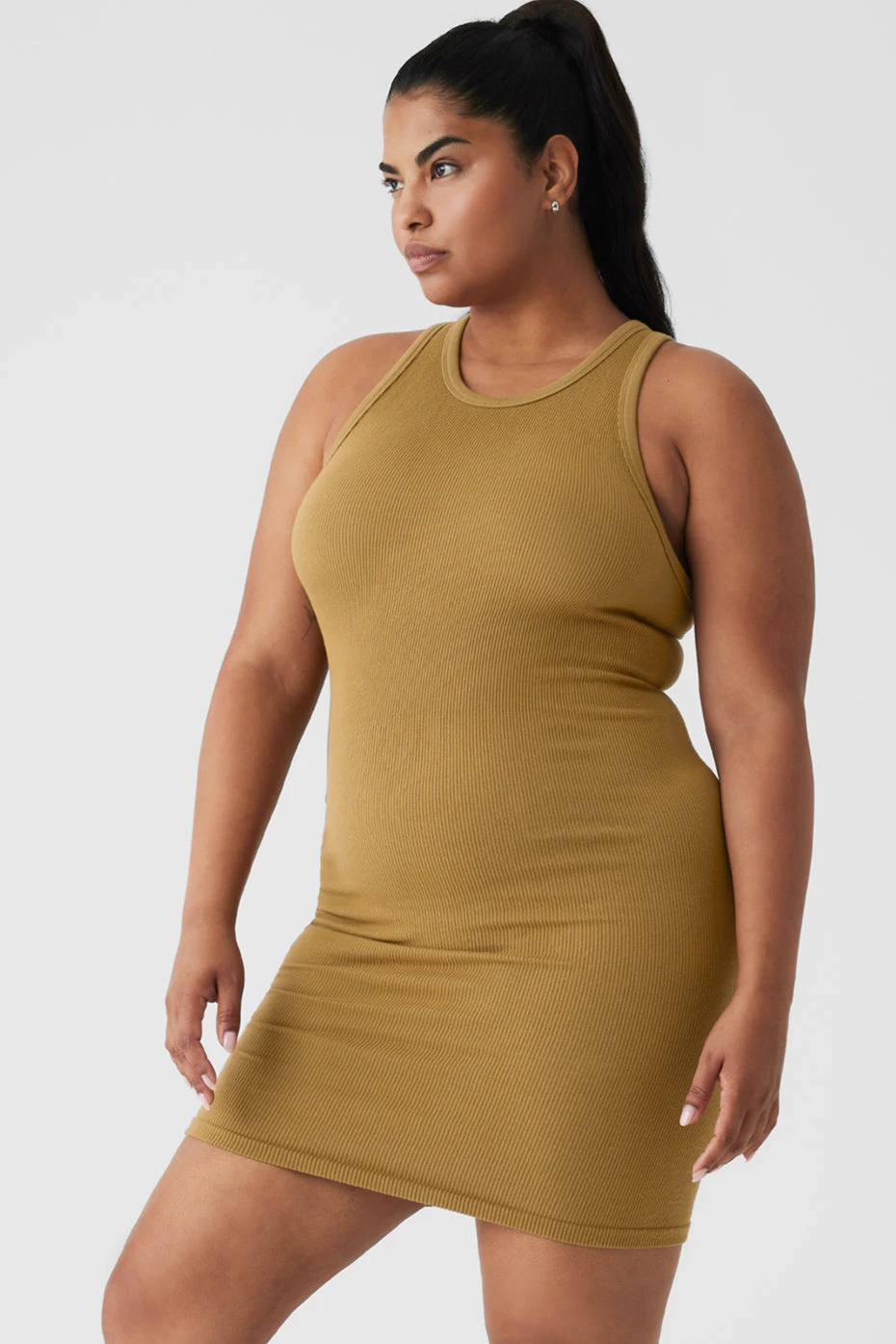 Seamless Ribbed Warm Nights Dress - Golden Olive Branch - Image 8
