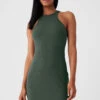 Airlift Ribbed Magnetic Dress - Dark Cactus