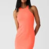 Airlift Ribbed Magnetic Dress - Candy Orange
