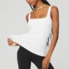 Ribbed Minimalist Tank - White