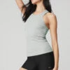 Ribbed Aspire Full Length Tank - Athletic Heather Grey