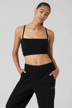 Airbrush Streamlined Bra Tank - Black