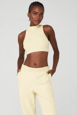 Goddess Rib Cropped Dynamite Tank - French Vanilla